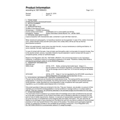 Penna Stabilo OHPen universal Fine (F) 0,7 mm verde 842/36